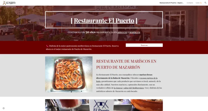 Diseño web para Restaurante El Puerto